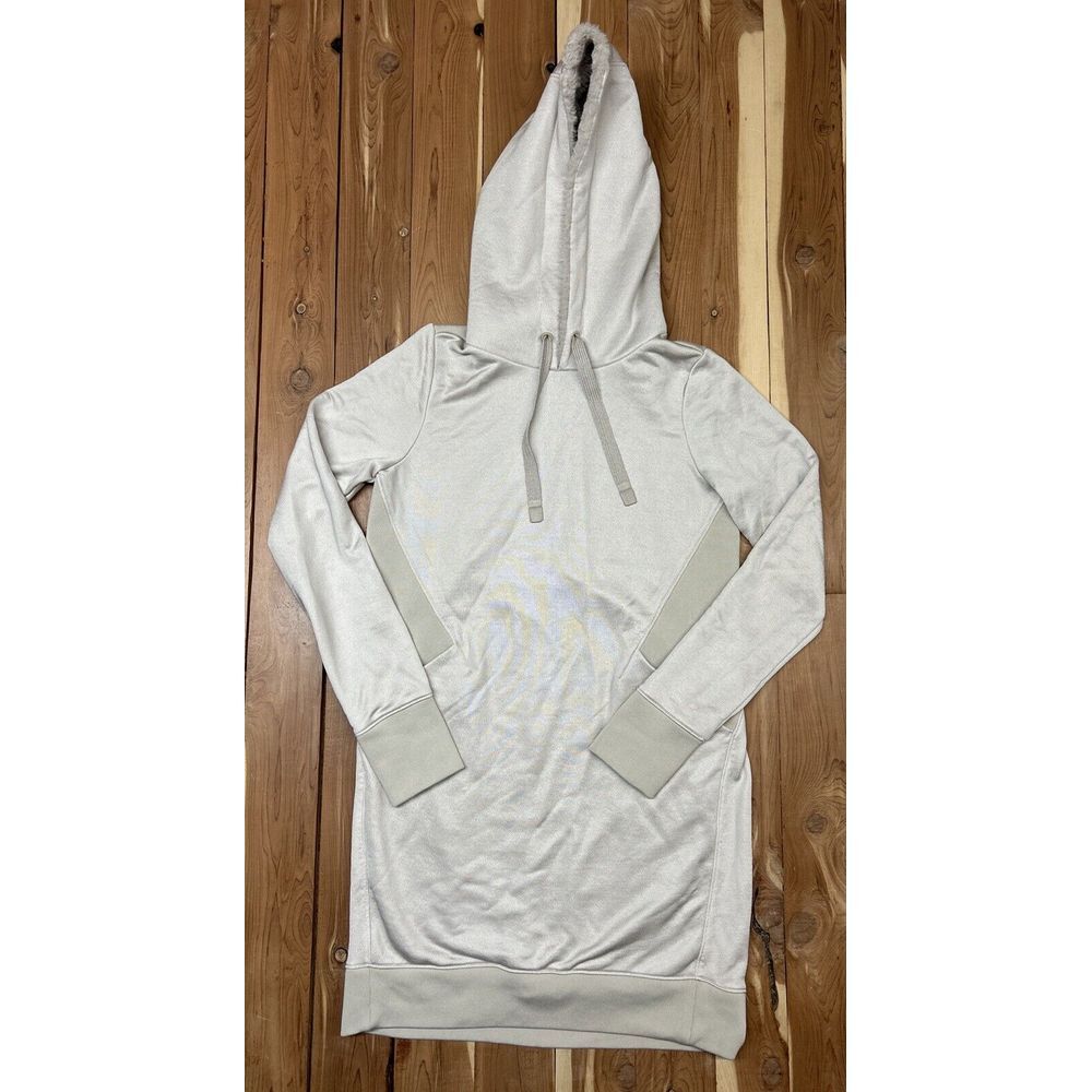Athleta Womens Hooded Sweatshirt Dress Triumph Size Small Tall ST Color Gray